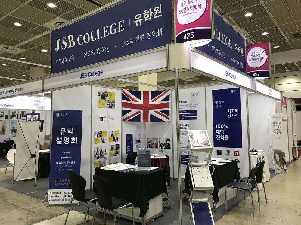 The college's stand at the Korea Study Abroad Fair